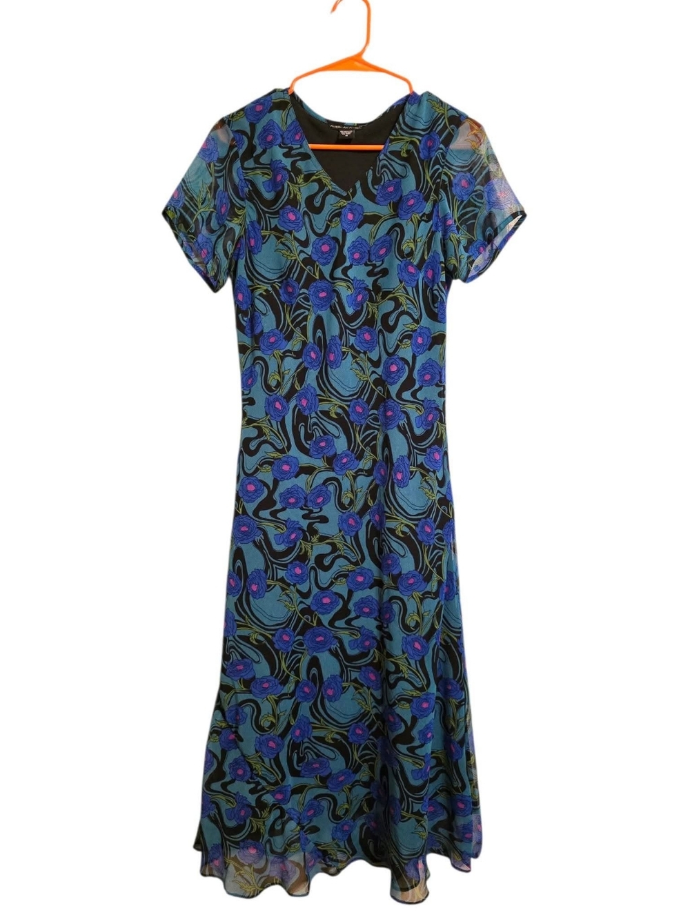 Vintage | Y2K Flutter Hem Floral Dress
